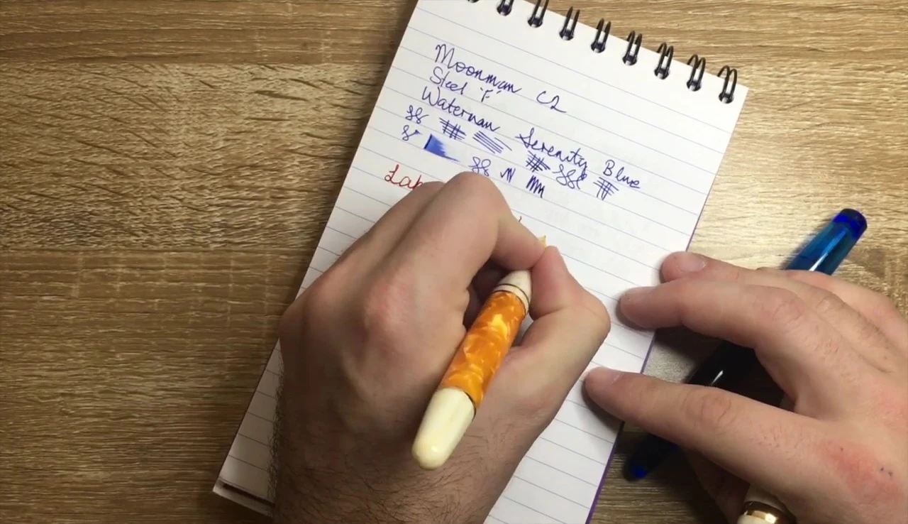 Writing sample of the Levenson Sun pen.