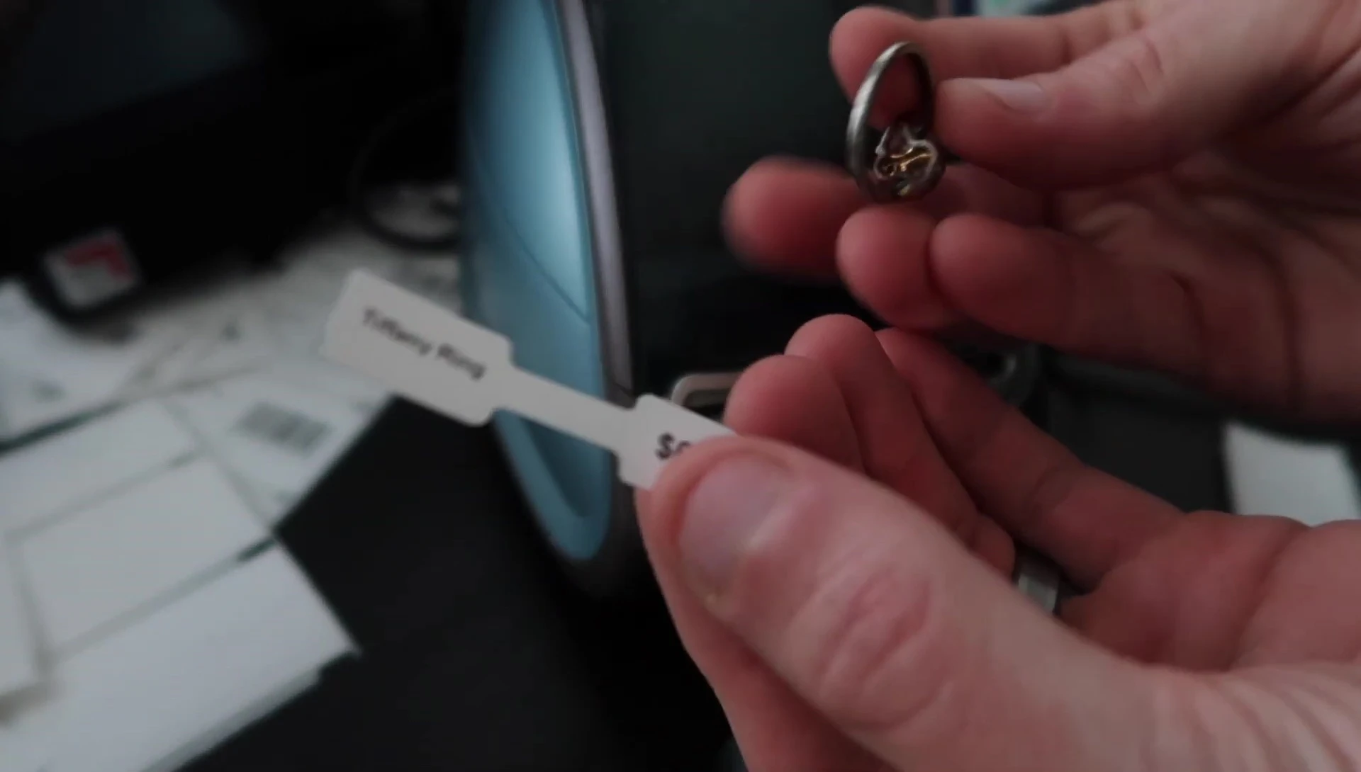 Applying label to jewelry