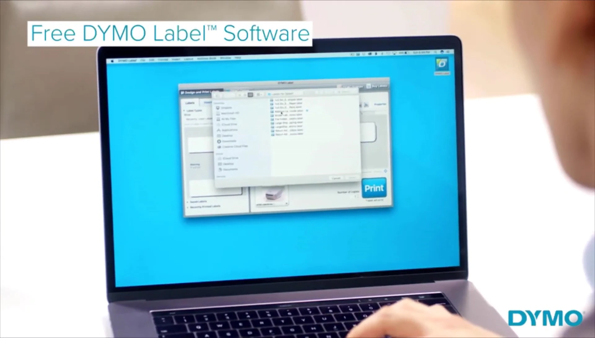 Screenshot showing label customization in the Dymo label software